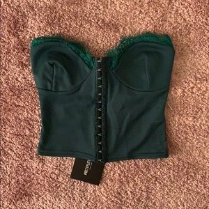 Emerald corset crop top